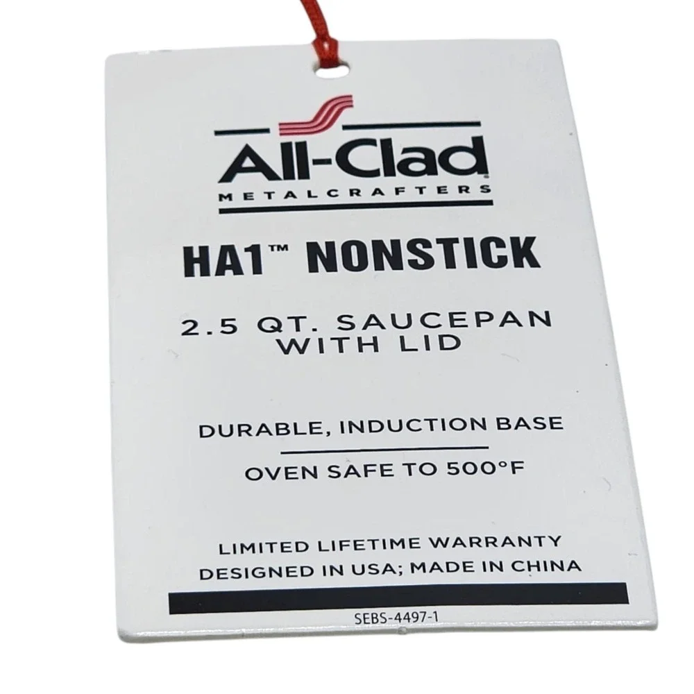 All-Clad HA1 Hard Anodized‎ Nonstick Cookware Saucepan With Lid 2.5Qt Induction